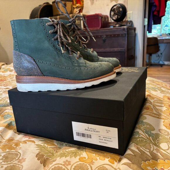 The Office of Angela Scott Mr Harrison sage metallic boot size 38 (*8) Worn once - Picture 4 of 5